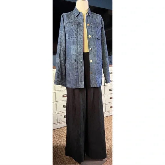 Johnny Was Thora Trapunto Embroidered Denim Jacket S - Picture 2 of 14